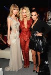 Taylor Swift, Rita Ora and Kim Kardashian pose in the VIP Glamour area