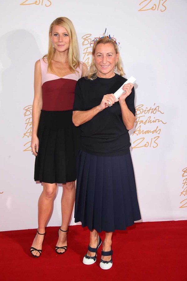 Gwyneth Paltrow Miuccia Prada (winner, International Designer of the Year)