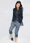 Vince Frayed-Edge Scuba Jacket, $475; Sheer Muscle Tee, $195; Track Pants, $195, available at Nordstrom and at nordstrom.com 