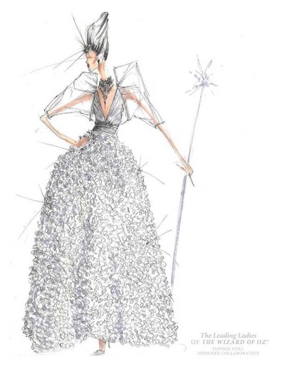 BCBGMAXAZRIA's sketch of Glinda the Good Witch's costume 