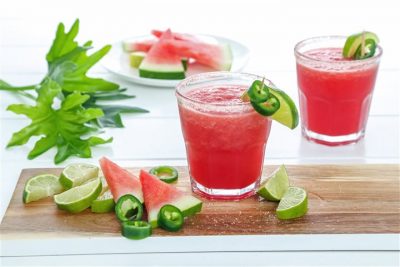 Watermelon Margarita with Chipotle Salt Rim